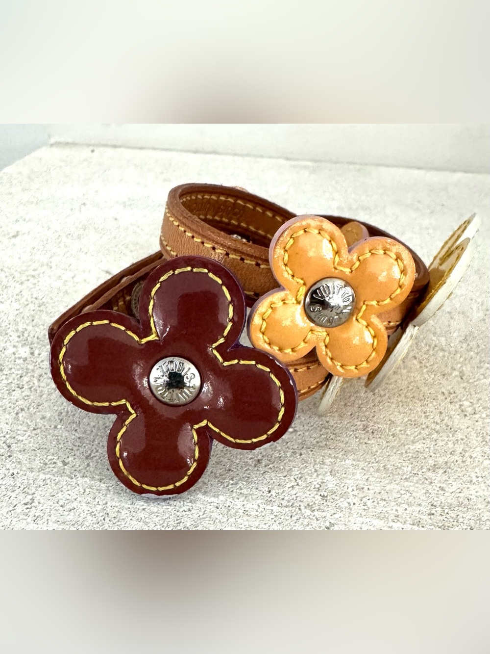 LOUIS VUITTON Vernis Flower Double Wrap Bracelet Choker Necklace - Picture 7 of 11